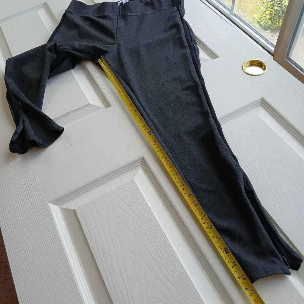 Old Navy Side Stripe Stevie Skinny Ankle Pants L heather grey hidden ankle zip - Picture 11 of 13